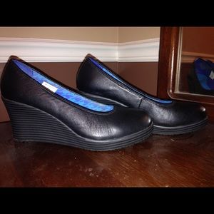 Black Croc Dress Wedges