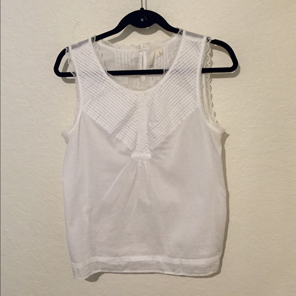 White tank with lace details