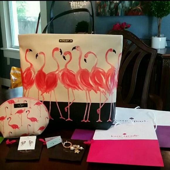 NWT Kate Spade Flamingo Wild Side Set