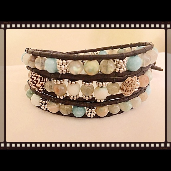 BOHO Leather Wrap "Driftwood" - Picture 2 of 4