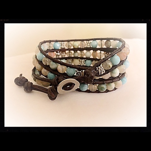 BOHO Leather Wrap "Driftwood" - Picture 4 of 4