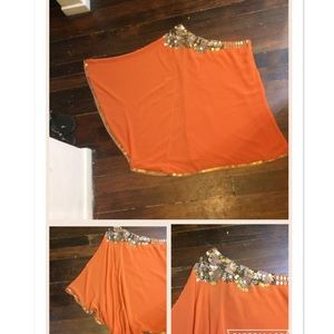 Orange one sleeve dress