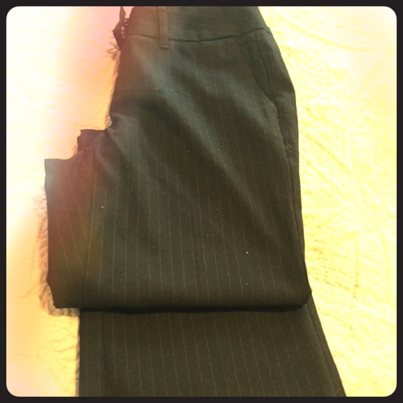 Black pinstripe dress pants