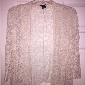 Lace cardigan/cover up. NOT the black romper.