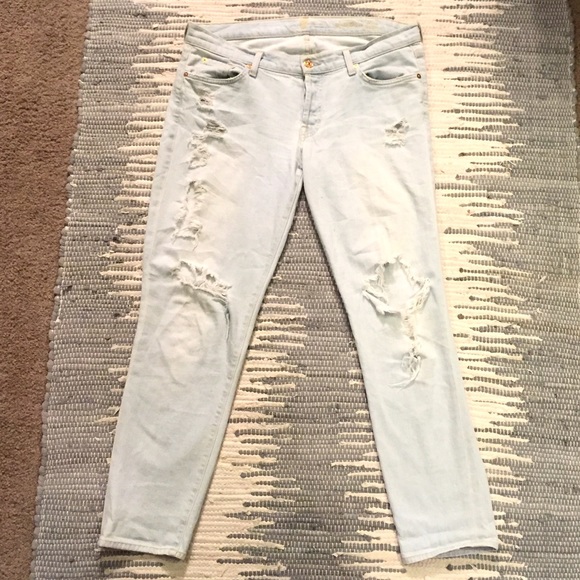7 for all Mankind Denim - 7 For All Mankind Distressed Relaxed Skinny