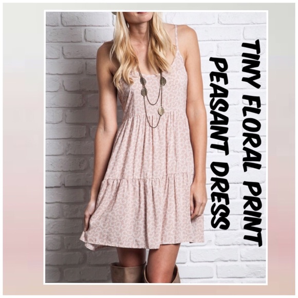 PEASANT DRESS TINY WHITE FLOWERS 1 large left - Picture 3 of 8