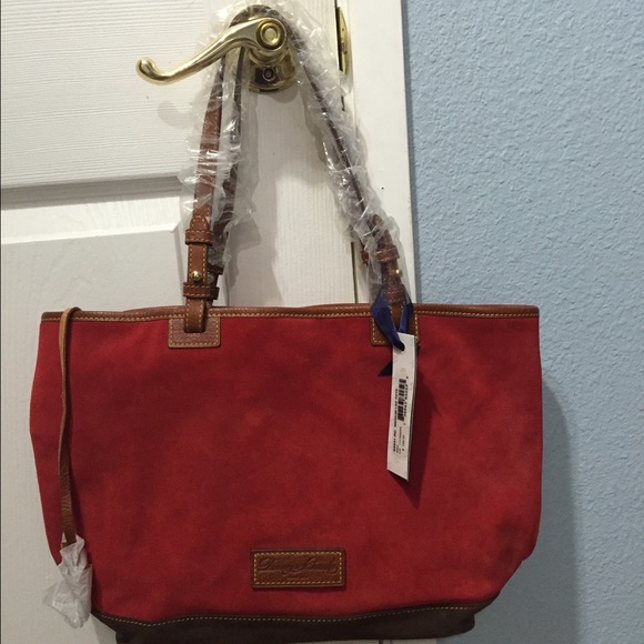 Dooney and Bourke red suede shoulder bag