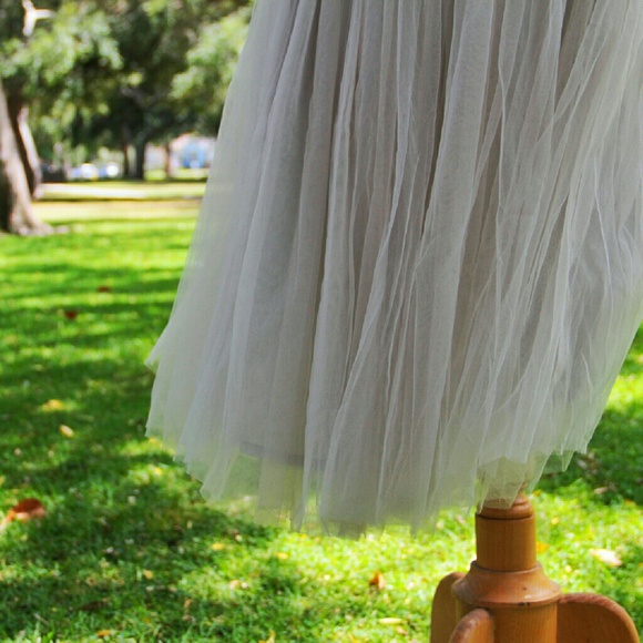 Sz SMALL❤DOVE GRAY Tulle Ballerina Skirt - Picture 4 of 4