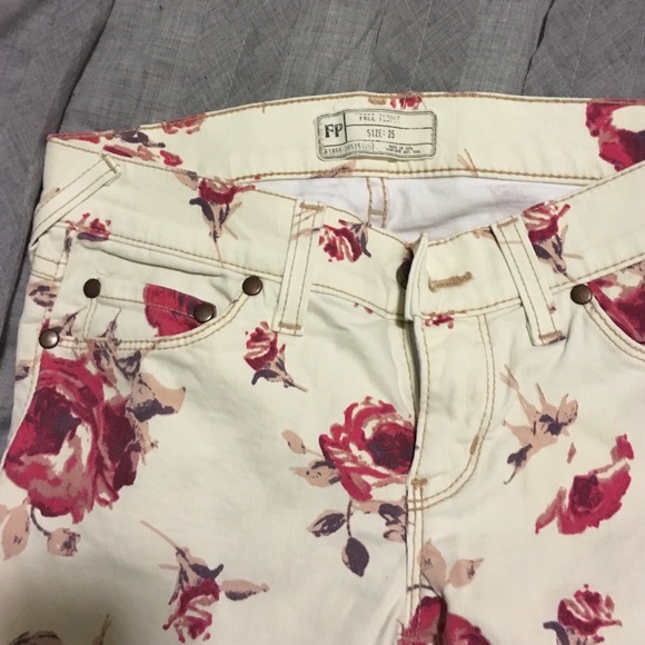 free people floral skinny jeans