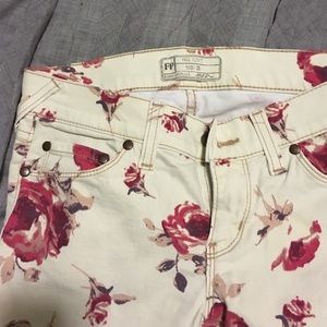 free people floral skinny jeans
