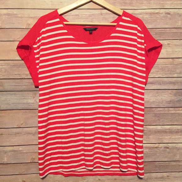 CHRISTIAN SIRIANO Runway Style Coral Striped Top