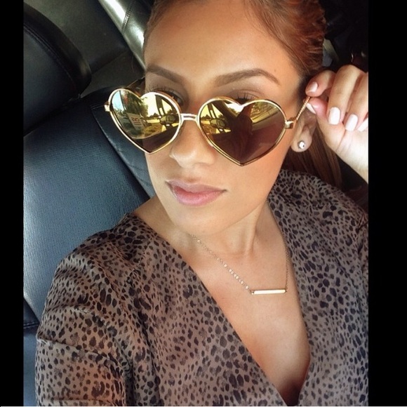 heart sunglasses gold