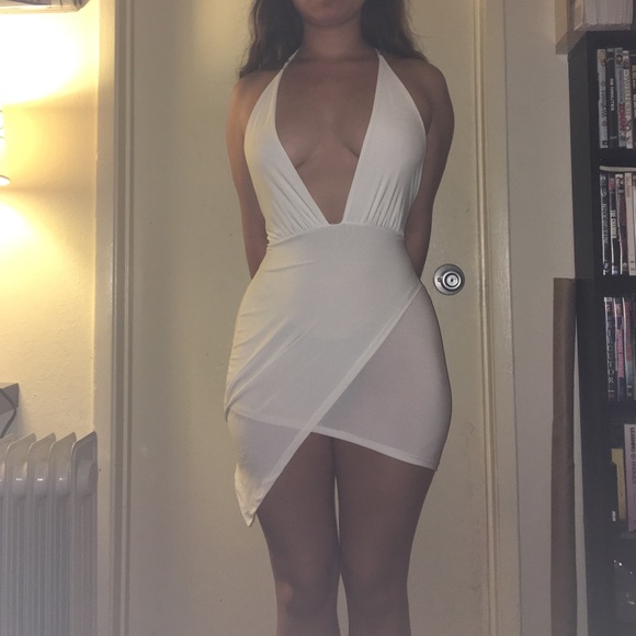 White body con mini dress