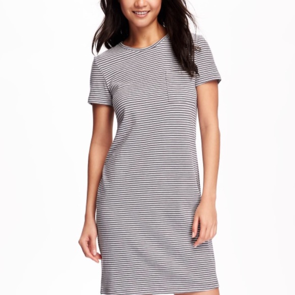 grew striped dress with pocket