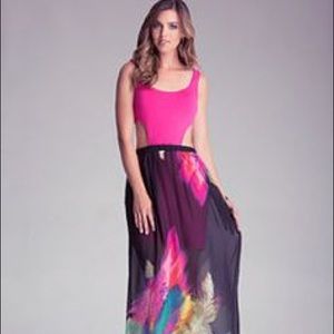 Maxi Bebe dress open back never worn