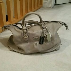 Coach grey leather bag large