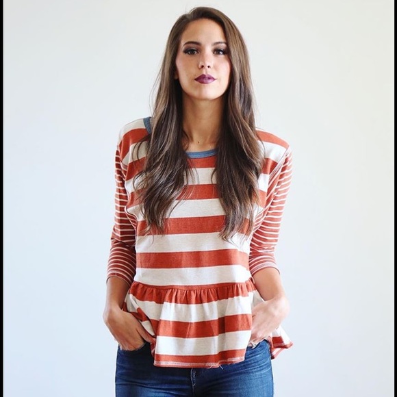 the cutest, comfiest striped peplum!
