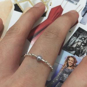 Handmade Swarovski lavender pearl ring