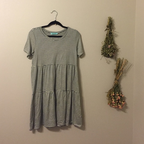 navy striped dress