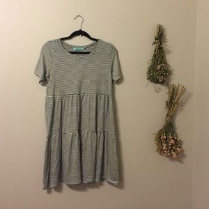 navy striped dress