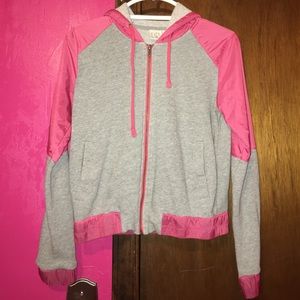 Pink and gray hoodie