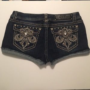 Rhinestoned Jean Shorts