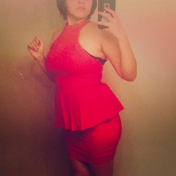 Love Culture Red Halter Dress💋 Size Small