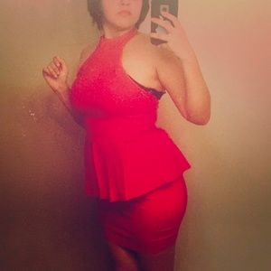 Love Culture Red Halter Dress💋 Size Small