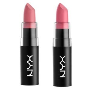 NYX Matte Lipstick in "Natural" and "Tea Rose"