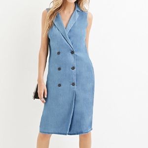 Longline Chambray Vest Dress