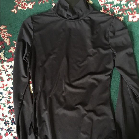 Black mock neck body suit