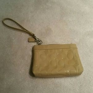 Coach beige wristlet