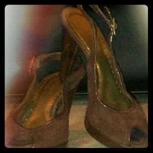 BCBG Slingback leather suede heels sz. 7.5