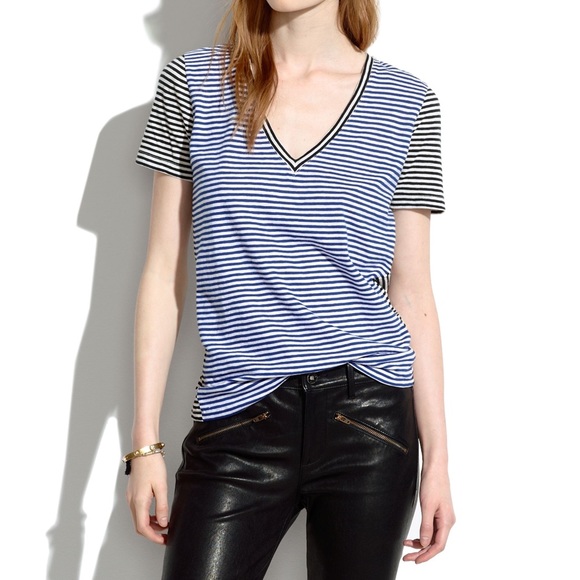 ISO madewell blue and black stripe tee!!