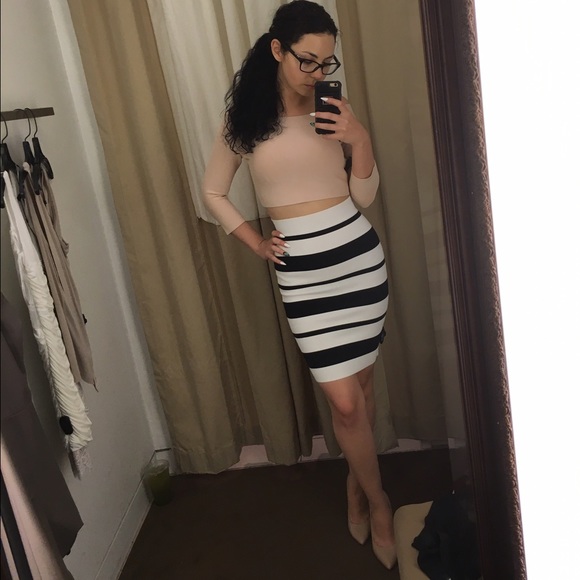 Stunning Black and White Bandage Skirt.