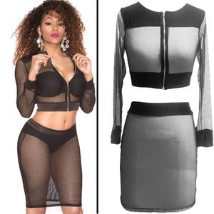 Sexy 2 piece mesh dress
