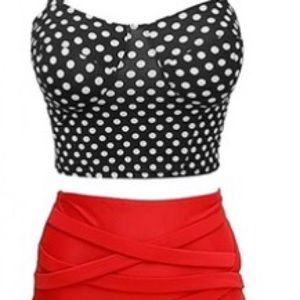 Retro Style High Waisted Bathing Suit