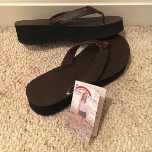 Rainbow mocha brown women's sandals