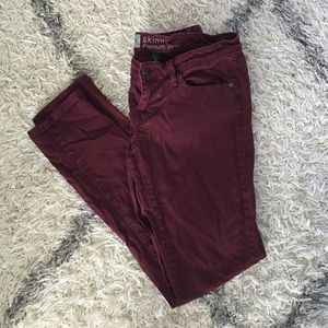 Maroon skinny jeans