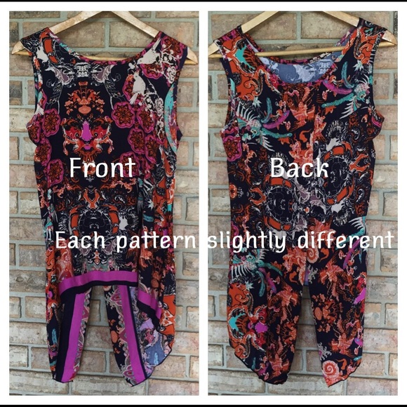 Super Sexy Split-Back Hi Low Tank Top M - Picture 4 of 4