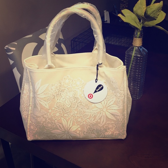 Oscar de la Renta White Coated Canvas Tote