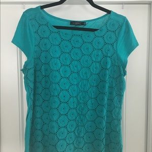 The Limited Eyelet Cotton Tee