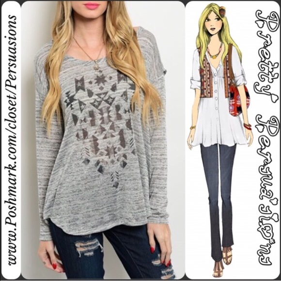 SOLD OUT 🎉Graphic Tribal Print Open Back Top - Picture 2 of 3