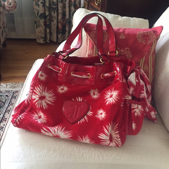 Juicy Couture red and white floral handbag
