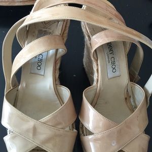 Jimmy Choo nude wedge sandals
