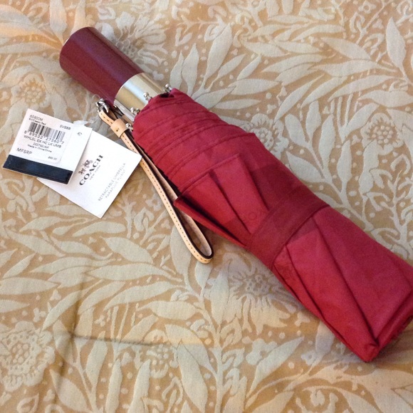Coach Accessories Coach Classic Red Retractable Umbrella Poshmark