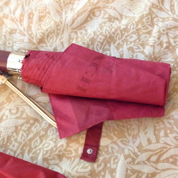 Coach Accessories Coach Classic Red Retractable Umbrella Poshmark