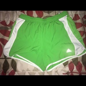 Adidas Green running shorts