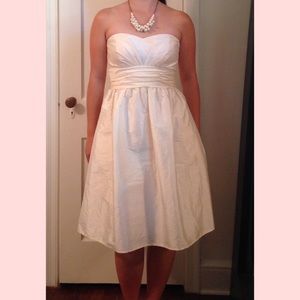 Cute Ivory Strapless Dress