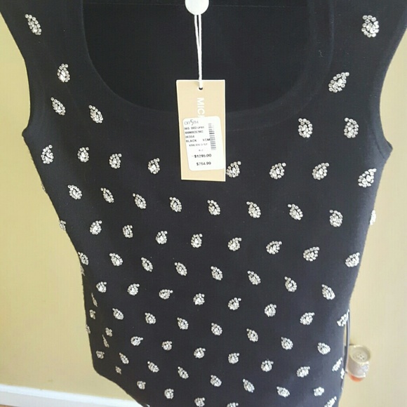 Michael Kors Cap-Sleeve Crystal Beaded Shell - Picture 4 of 4